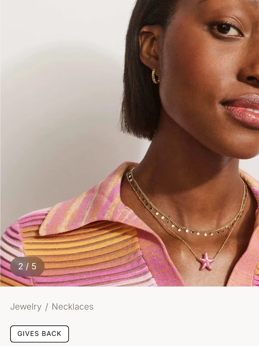 Kendra Scott Pink Starfish Necklace and Earrings Set